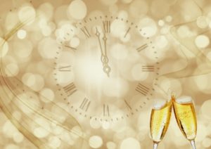 clock, sparkling wine, new year's day-3837039.jpg